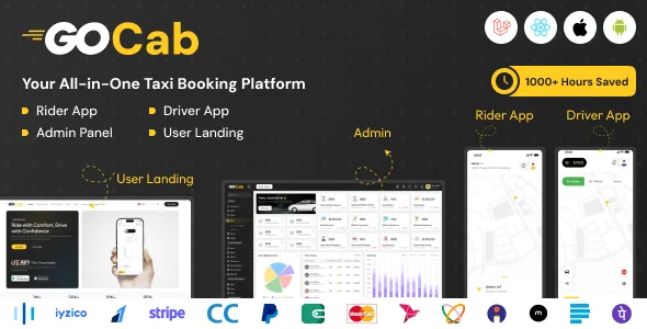 GoCab - Grab | Uber Clone | Taxi Booking | Cab Rental | Bidding | Parcel v1.0.0